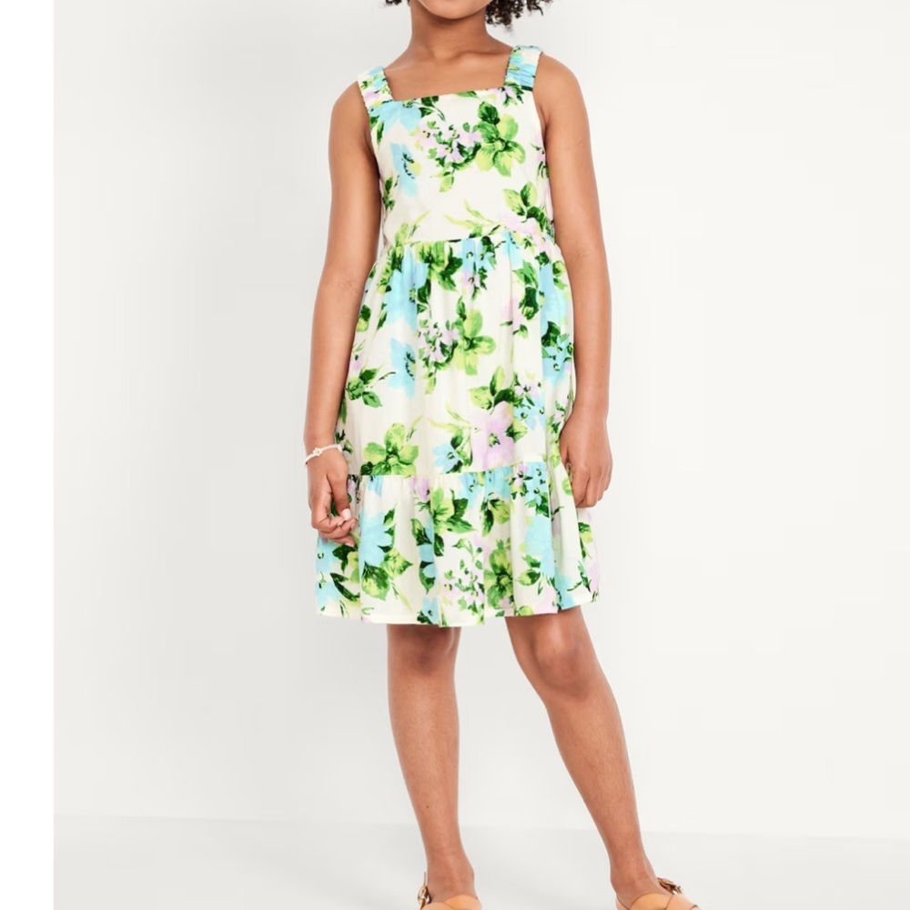 Old Navy Youth Girls Floral Printed Sleeveless Tiered Dress Size XXL 18 - Picture 1 of 5